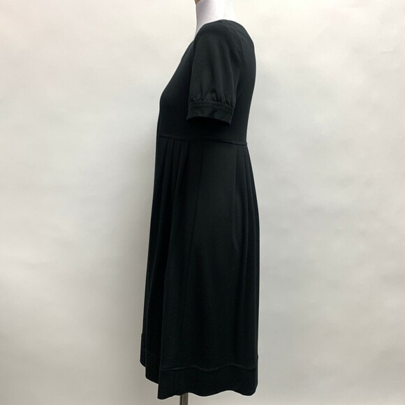 Studio M Women's Dress Size Small Black Pleated Short Sleeve Round Neckline - Picture 4 of 10